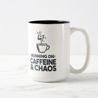 Tasse 2 Couleurs Fonctionne à la caféine et au chaos