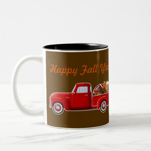 Tasse 2 Couleurs Football et Automne Petit Camion Rouge (Gauche)