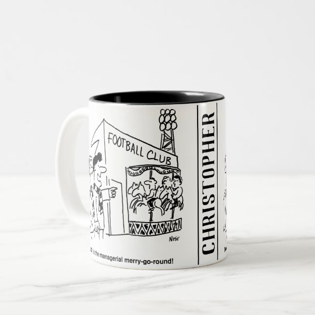 Tasse 2 Couleurs Football Management Joyeux-Go-Round (Devant gauche)