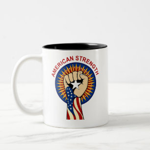 Tasse 2 Couleurs Force Américaine – Unis Nous Résistons T-Shirt