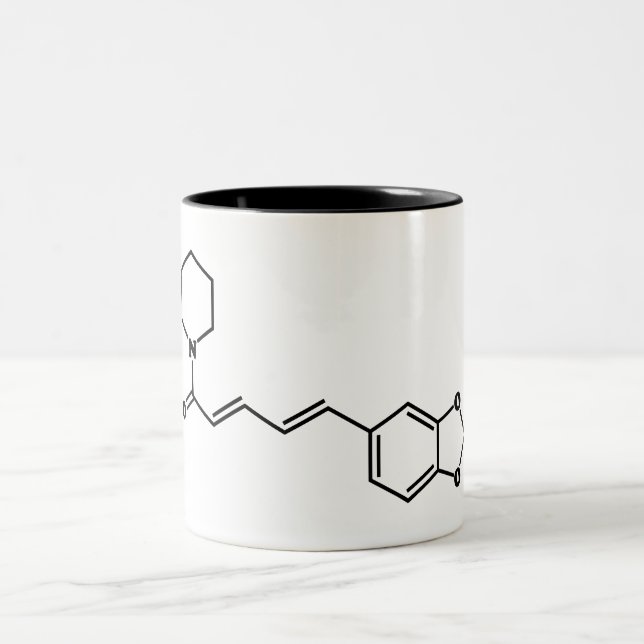 Tasse 2 Couleurs Formule chimique moléculaire de poivre noir Piperi (Centre)
