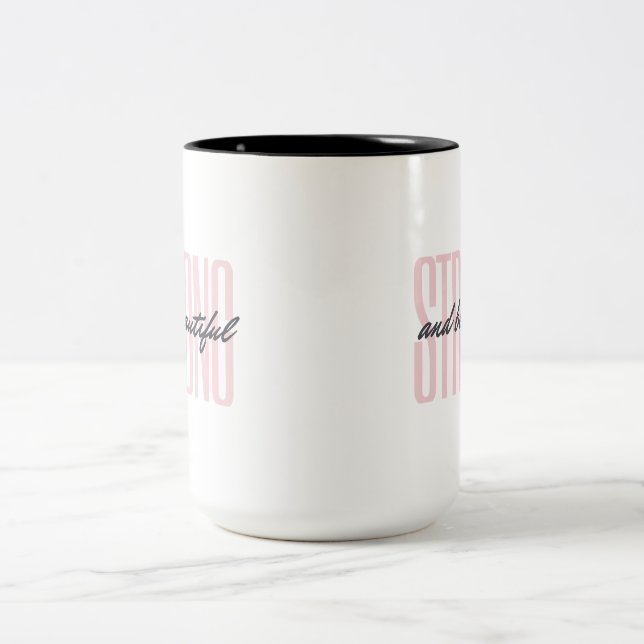 Tasse 2 Couleurs Fort et beau 15 oz (Centre)