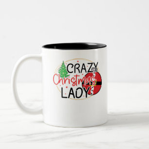 Tasse 2 Couleurs Fou dame de Noël - Fantastique Noël des femmes