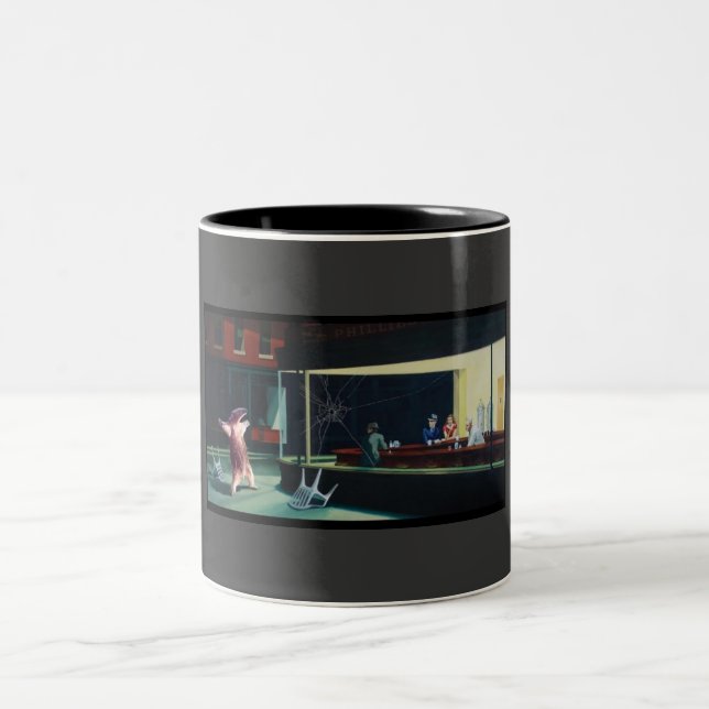 Tasse 2 Couleurs Fourmilier de Nighthawks (Centre)