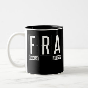 Tasse 2 Couleurs FRA - aéroport de Francfort - code d'aéroport de