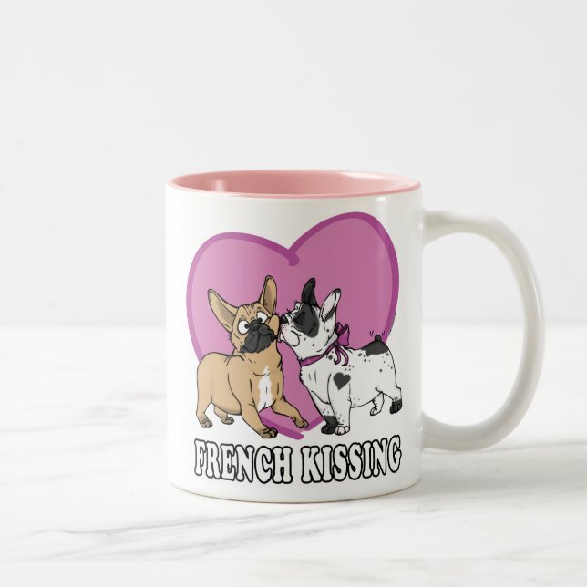 Tasse 2 Couleurs Français (Bulldog) Baiser (Droit)