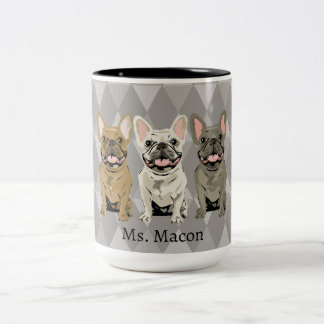 Tasse 2 Couleurs Frenchies Gray Diamonds