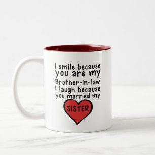 Tasse 2 Couleurs Frère avec le cadeau marié heureux de soeur