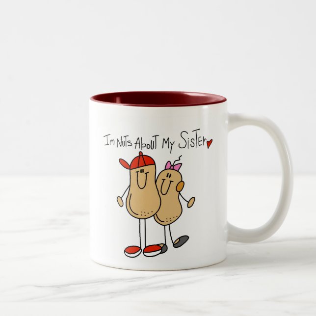 Tasse 2 Couleurs Frère-Écrous au sujet de ma soeur (Droit)