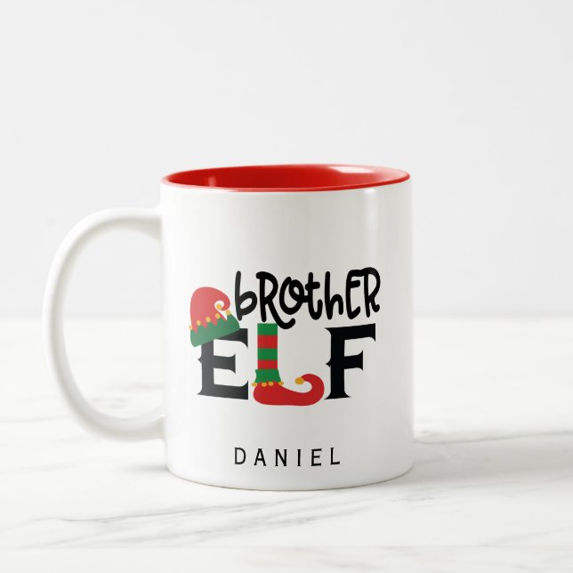Tasse 2 Couleurs Frère-Elfe personnalisé (Gauche)