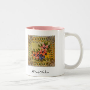 Tasse 2 Couleurs Frida Kahlo Flore Peinte