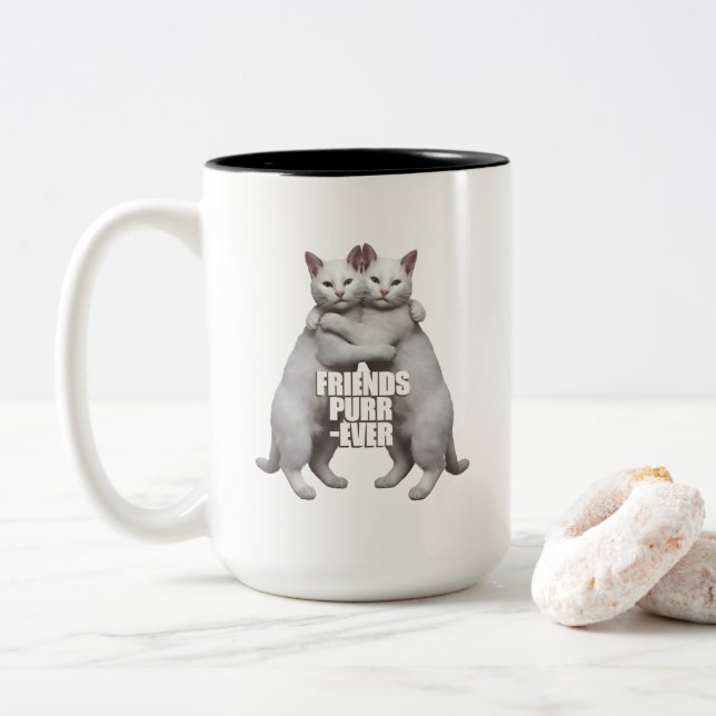 Tasse 2 Couleurs Friends Purr-Ever (Avec donut)