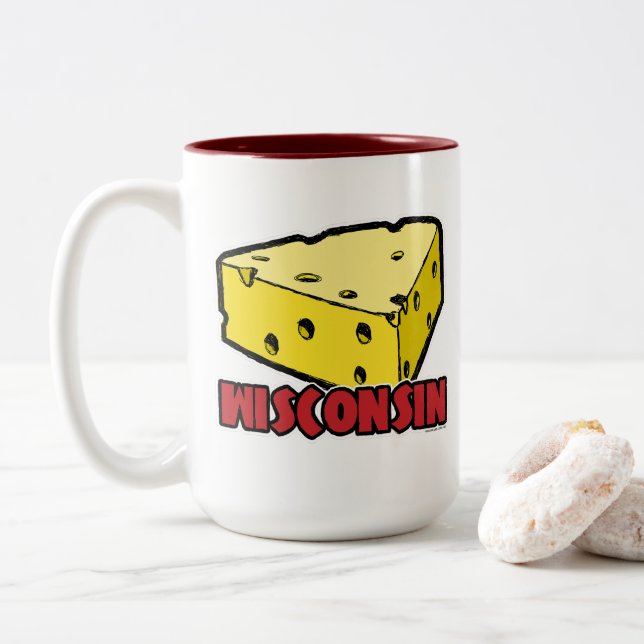 Tasse 2 Couleurs Fromage Wisconsin (Avec donut)