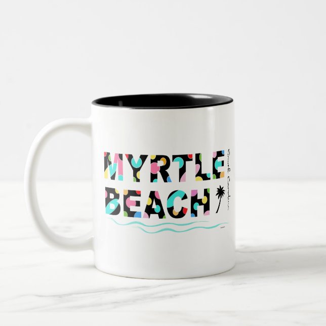 Tasse 2 Couleurs Fun Myrtle Beach, SC Cool graphique (Gauche)