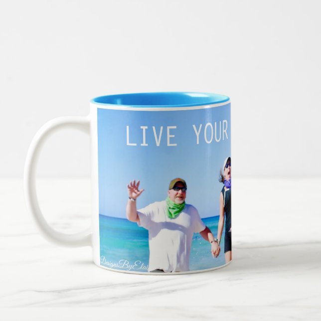 Tasse 2 Couleurs Fun "Vivez votre meilleure vie" Musique (Gauche)