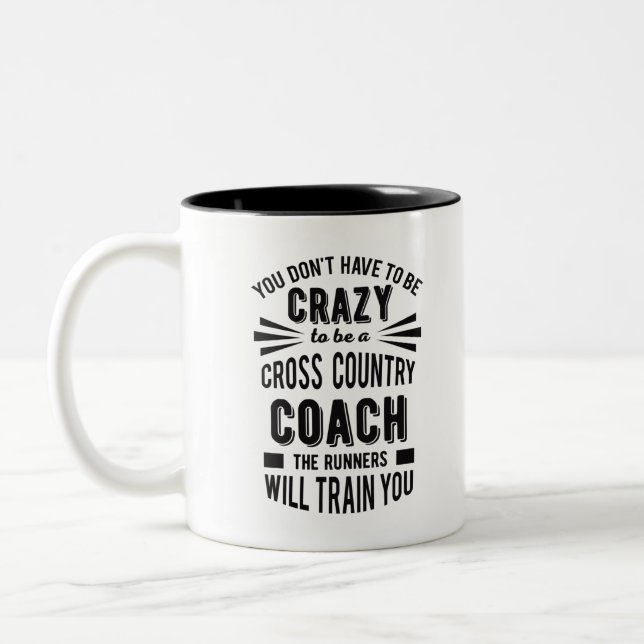 Tasse 2 Couleurs Funky Cross Country Coach Crazy (Gauche)
