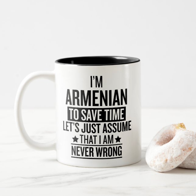 Tasse 2 Couleurs Funny Armenian (Avec donut)