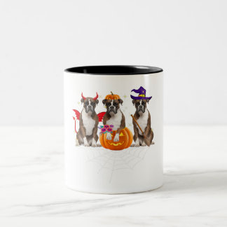 Tasse 2 Couleurs Funny Boxer Halloween Dog Lover Pumpkin Spider Web