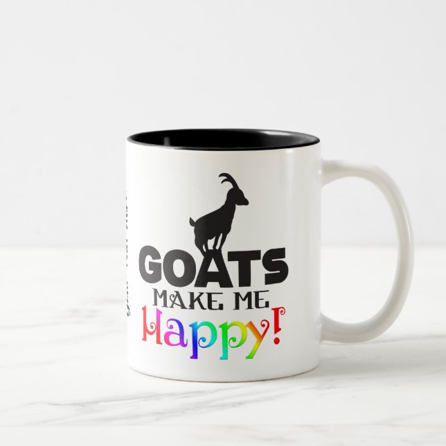 Tasse 2 Couleurs FUNNY CHAT | GOATS Rends-moi heureux (Droit)