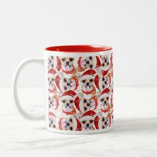Tasse 2 Couleurs Funny Chihuahua Motif de Noël