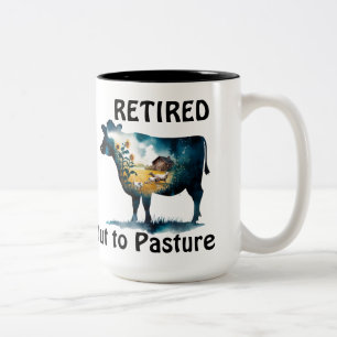 Tasse 2 Couleurs Funny Cow Farm Thème Retrait Sortir au pâturage
