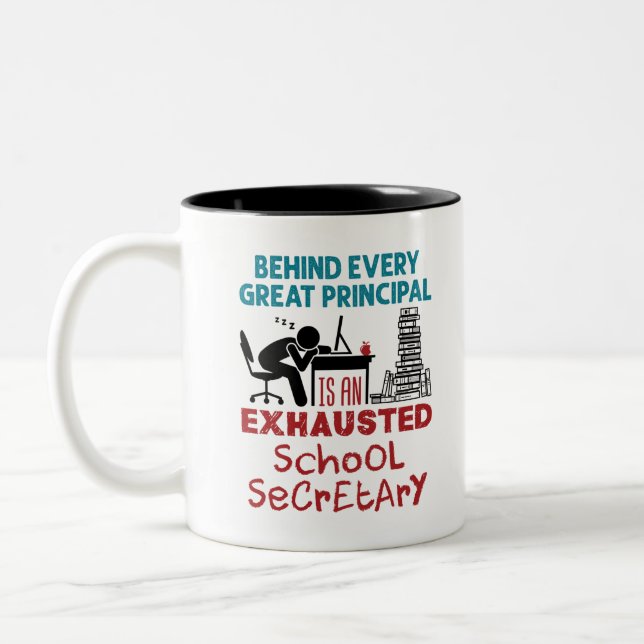 Tasse 2 Couleurs Funny Exhausted School Secrétaire Appréciation (Gauche)