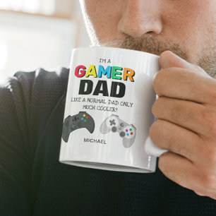 Tasse 2 Couleurs Funny GAMER DAD Personnalisé Cadeau de Fête des