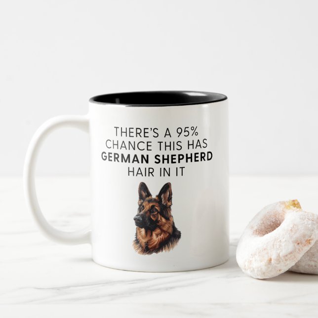 Tasse 2 Couleurs Funny German Shepherd Dog Hair (Avec donut)