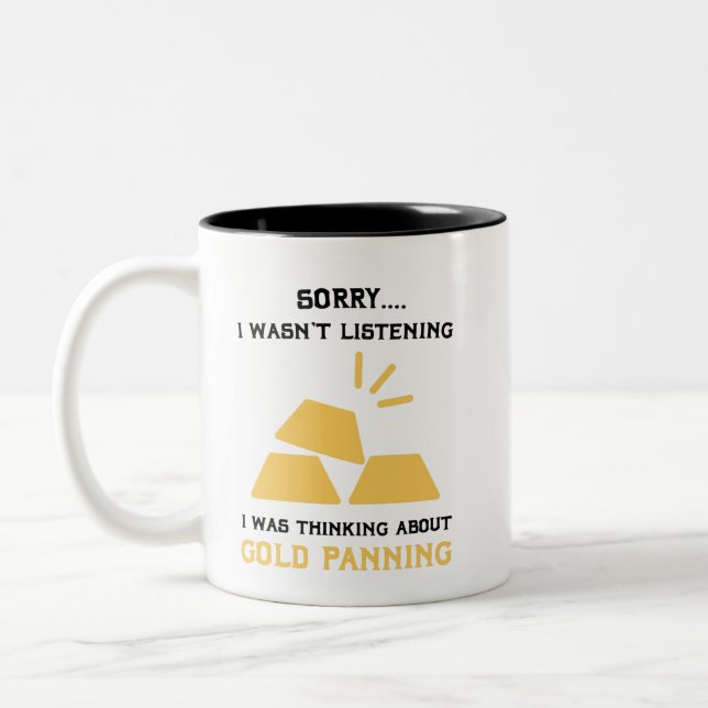 Tasse 2 Couleurs Funny Gold Miner Mines Digger présente (Gauche)
