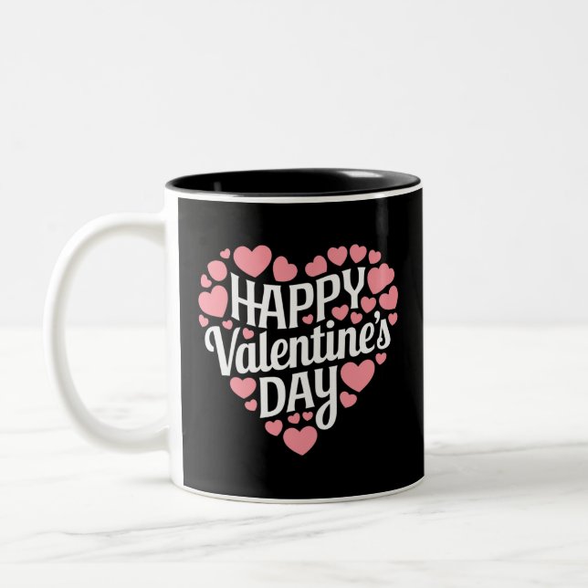 Tasse 2 Couleurs Funny Happy Valentines Day Heart Love Valentine (Gauche)