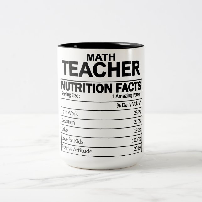 Tasse 2 Couleurs Funny Math Enseignant La valeur nutritive (Centre)