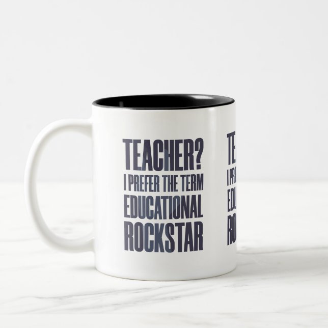 Tasse 2 Couleurs Funny Music Enseignant - Éducatif Rockstar (Gauche)