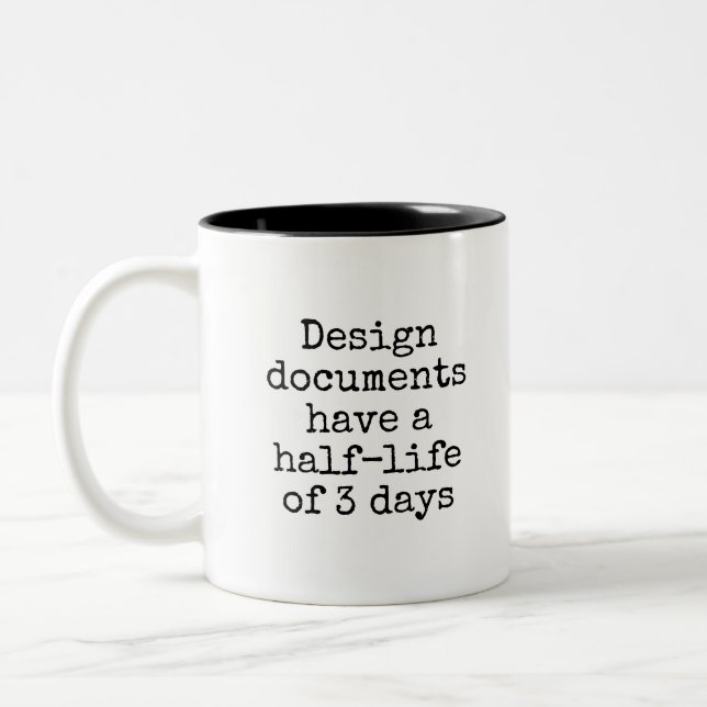 Tasse 2 Couleurs Funny Nerdy Design Document Office (Gauche)