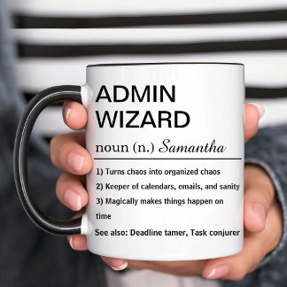 Tasse 2 Couleurs Funny Personalized Admin Wizard Definition