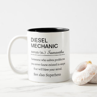Tasse 2 Couleurs Funny Personalized Diesel Mechanic Definition