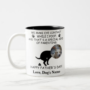 Tasse 2 Couleurs Funny Personnalisé Chien Papa, Chien Poop Fête des