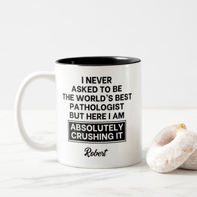 Tasse 2 Couleurs Funny World's Best Pathologist (Avec donut)