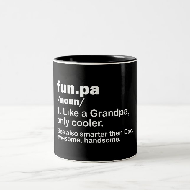 Tasse 2 Couleurs Funpa/Grandpa définition amusante (Centre)