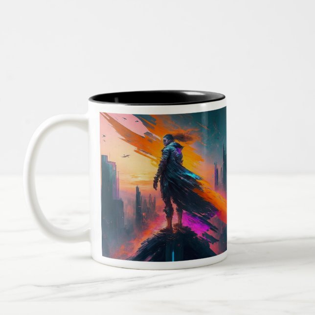 Tasse 2 Couleurs Futuriste (Gauche)