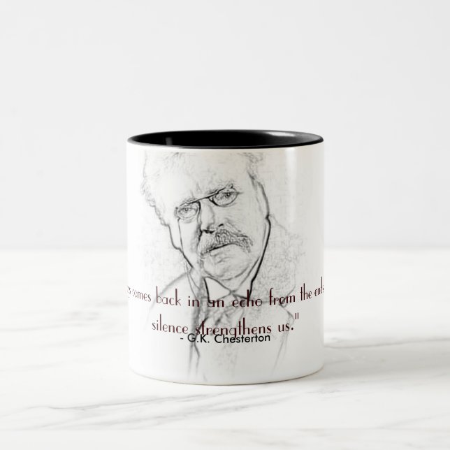 Tasse 2 Couleurs G.K. Chesterton sur le silence (Centre)