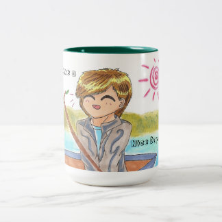 Tasse 2 Couleurs Garçon heureux de pêche