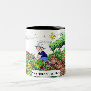 Tasse 2 Couleurs Gardener personnalisé - Dessin masculin