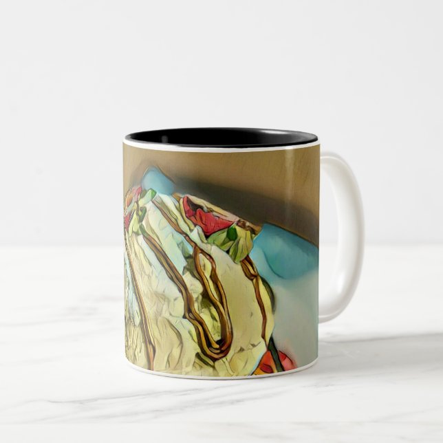 Tasse 2 Couleurs Gâteau à la crème glacée aux fraises (Devant droit)