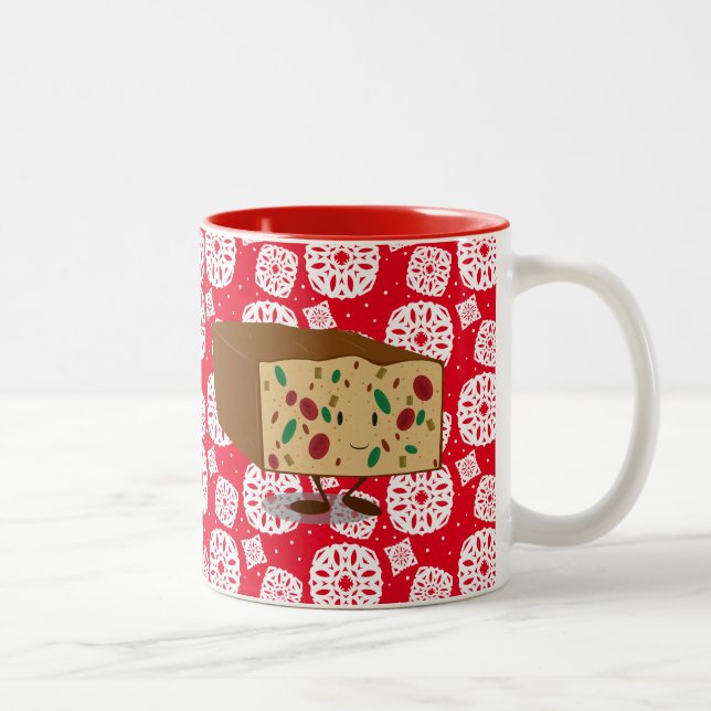 Tasse 2 Couleurs Gâteau de fruits secs de sourire (Droit)