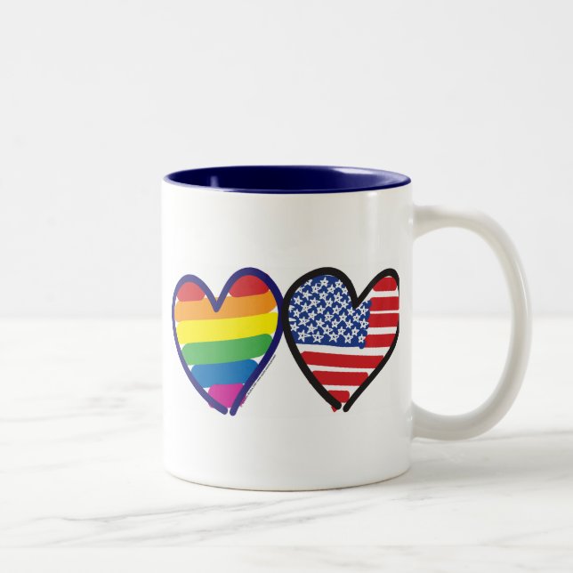 TASSE 2 COULEURS GAY PRIDE USA (Droit)