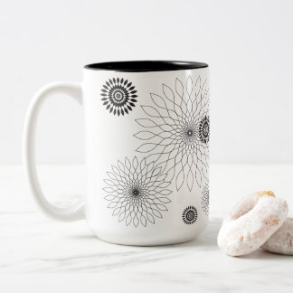 Tasse 2 Couleurs Geometric Flower〜ブラック〜