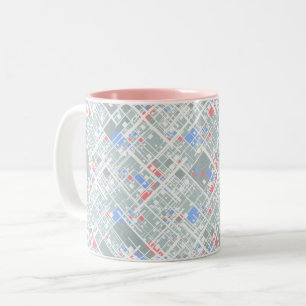 Tasse 2 Couleurs Géométrie abstraite moderne.