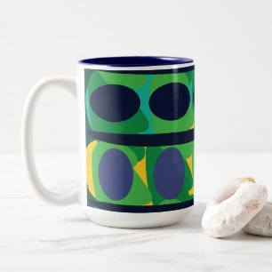 Tasse 2 Couleurs Géométrique Moderne Abstrait Coloré