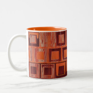 Tasse 2 Couleurs Géométrique rouge et orange