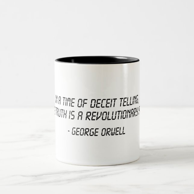 Tasse 2 Couleurs George Orwell Citation (Centre)